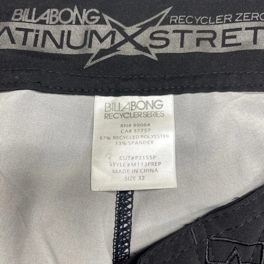 Billabong Board Shorts Mens 32 Platinum X Stretch Maroon Black Swim‎ Trunks Y2K